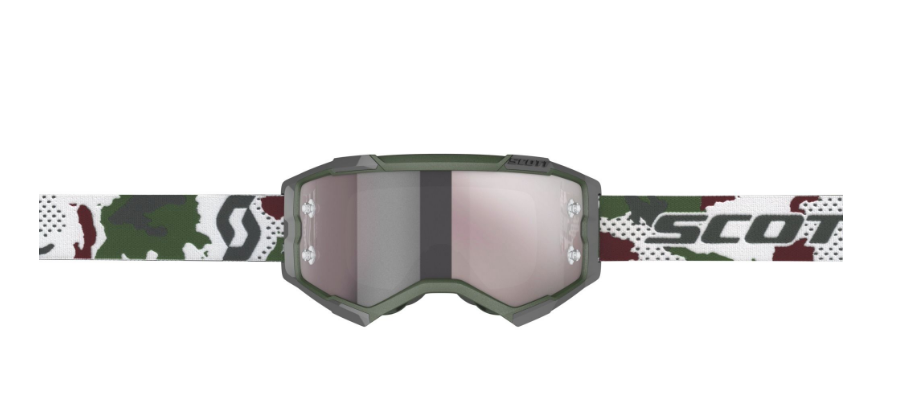 SCOTT FURY GOGGLE dark green/white / silver chrome verspiegelt