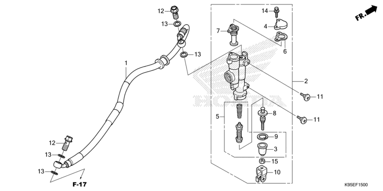 F-15 Rear Brake Master Cylinder CRF 250 Bj 2024