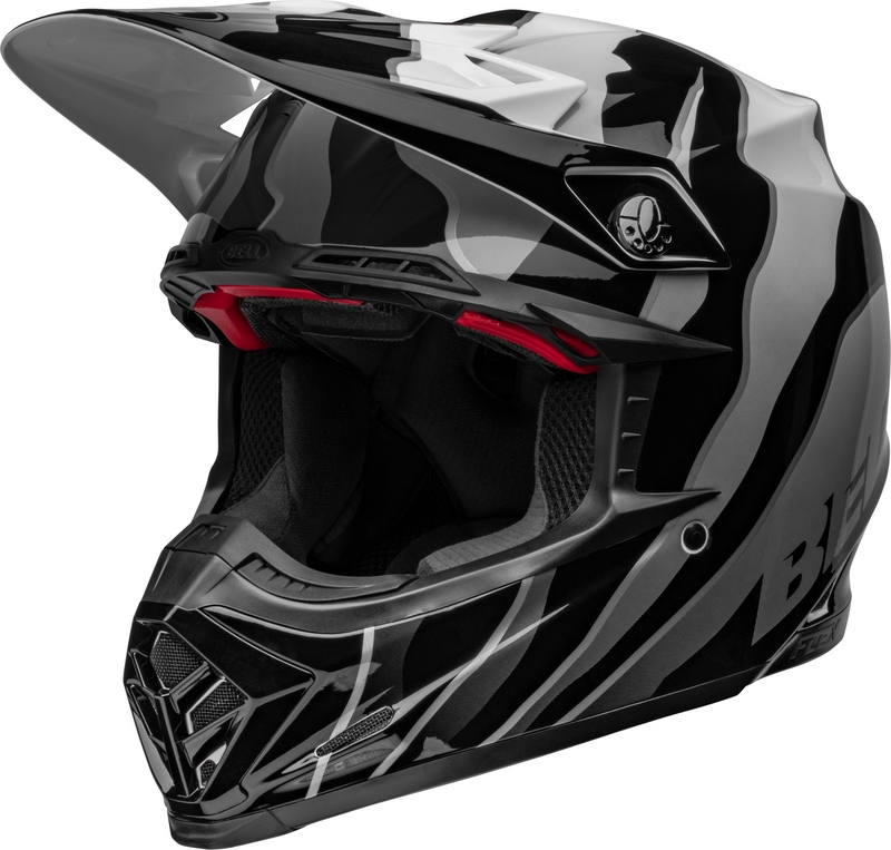 BELL Moto-9s Flex Claw Helm - Schwarz/Weiß -XL-