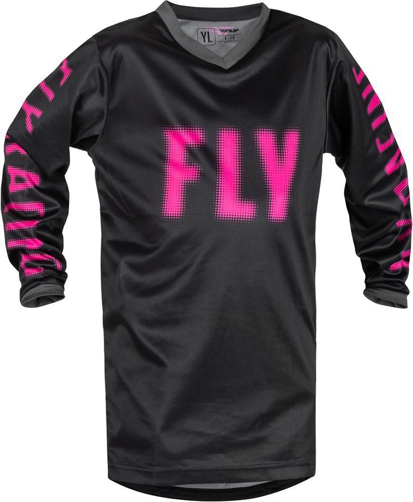 Fly MX-Jersey Youth F-16 Black/Pink -YS-
