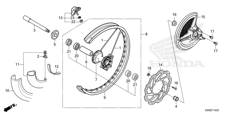 F-14-20 Vorderrad CRF 250 Bj 2023