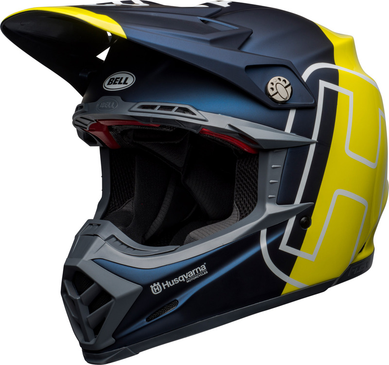 BELL Moto-9 Flex Helm Husqvarna Gotland Matte/Gloss Blue/Hi-Viz Größe -XS-
