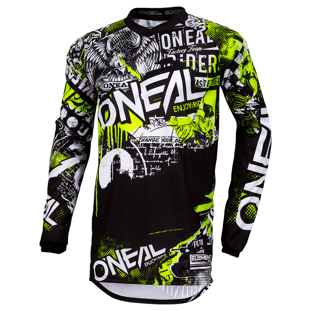 O'NEAL ELEMENT YOUTH JERSEY ATTACK BLACK/NEON YELLOW M