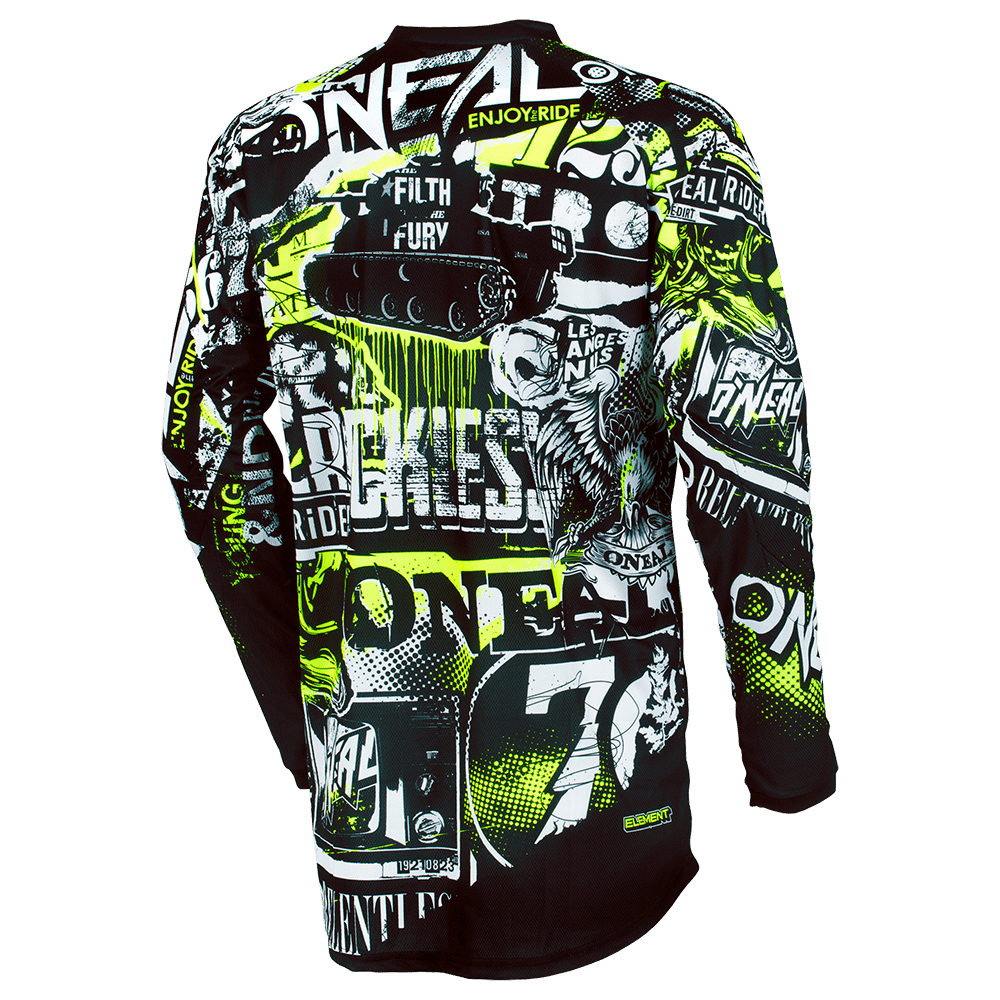 O'NEAL ELEMENT YOUTH JERSEY ATTACK BLACK/NEON YELLOW M