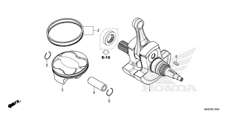 E-16 Kurbelwelle / Kolben CRF 450 Bj 2022