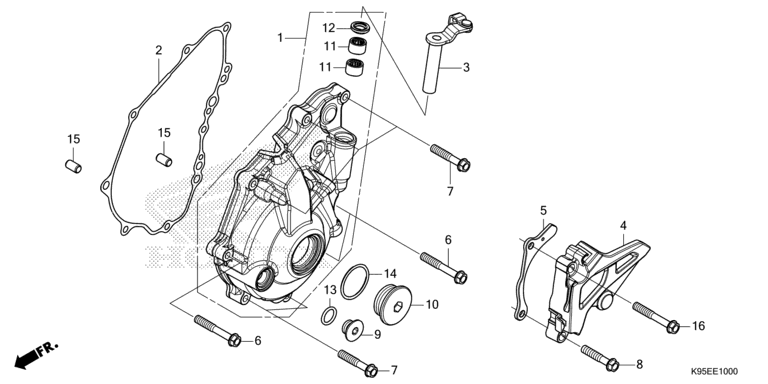 E-10 Kurbelgehäusedeckel, L. CRF 250 Bj 2023
