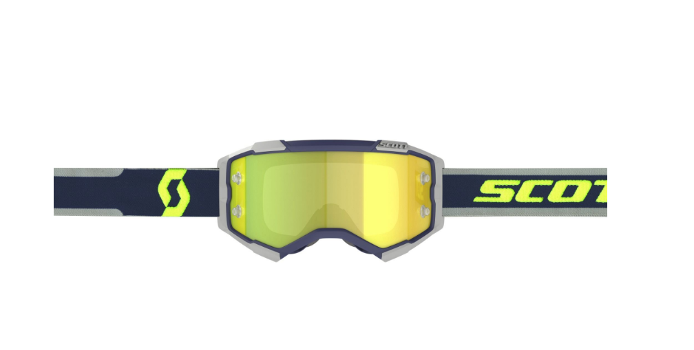 SCOTT FURY GOGGLE blue/grey / yellow chrome works verspiegelt