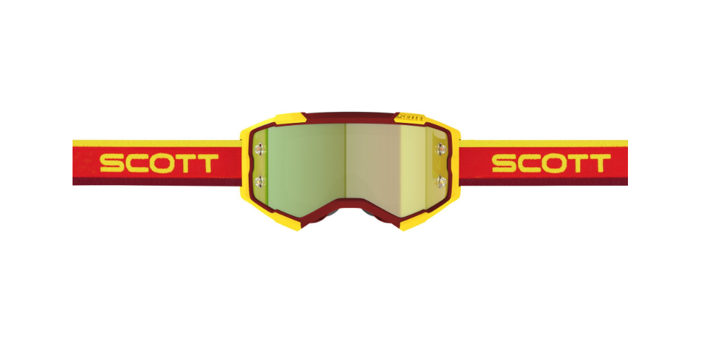 SCOTT FURY GOGGLE red/yellow / yellow chrome works verspiegelt