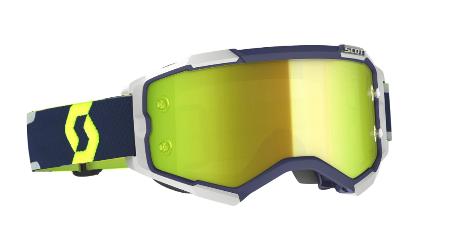 SCOTT FURY GOGGLE blue/grey / yellow chrome works verspiegelt