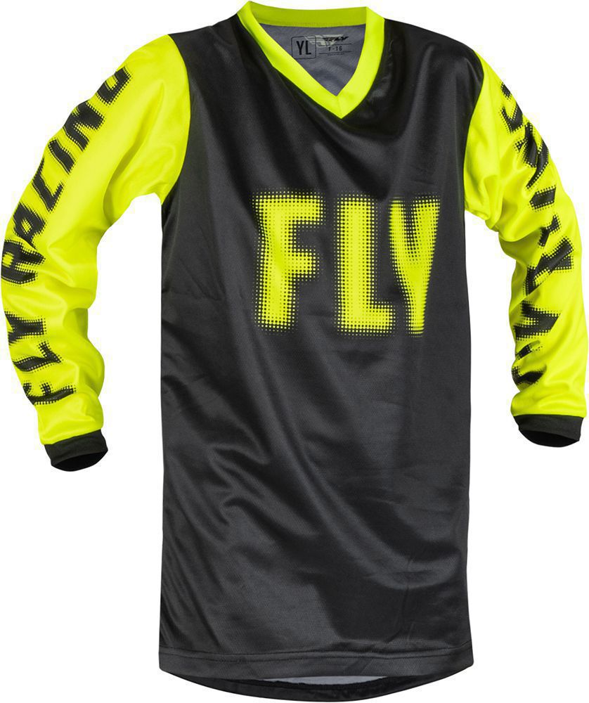 Fly MX-Jersey Youth F-16 Black/Hi-Vis -YX-