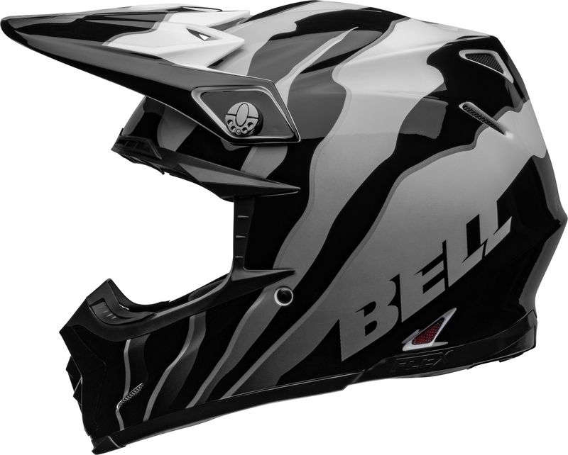 BELL Moto-9s Flex Claw Helm - Schwarz/Weiß -XL-
