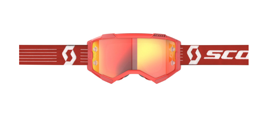 SCOTT FURY GOGGLE bright red / orange chrome works verspiegelt