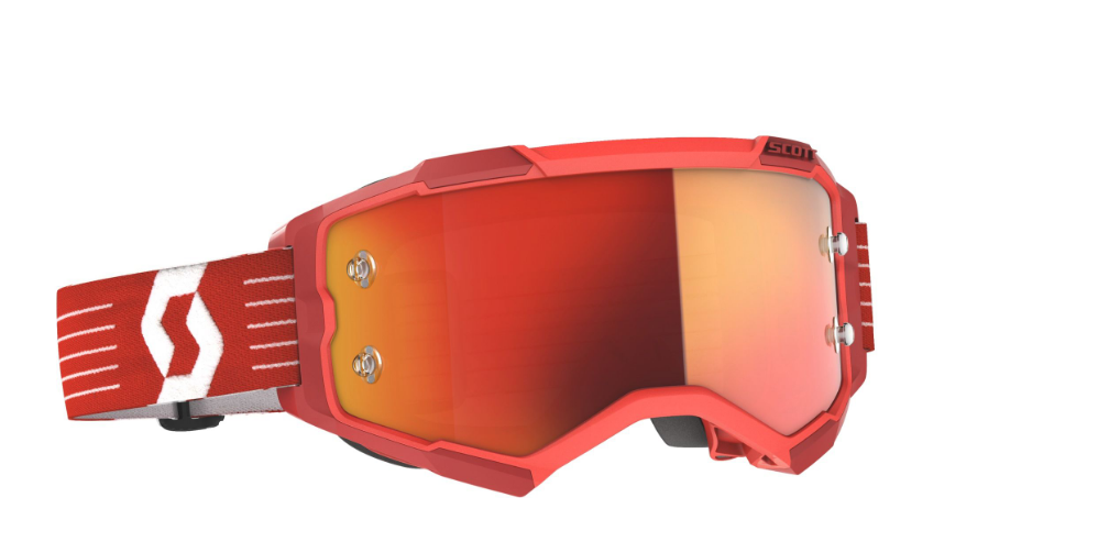 SCOTT FURY GOGGLE bright red / orange chrome works verspiegelt