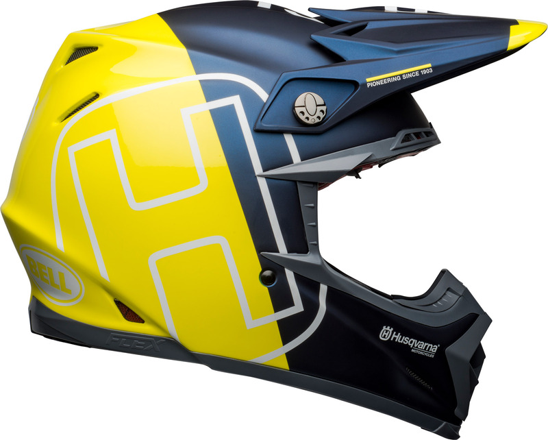 BELL Moto-9 Flex Helm Husqvarna Gotland Matte/Gloss Blue/Hi-Viz Größe -XS-
