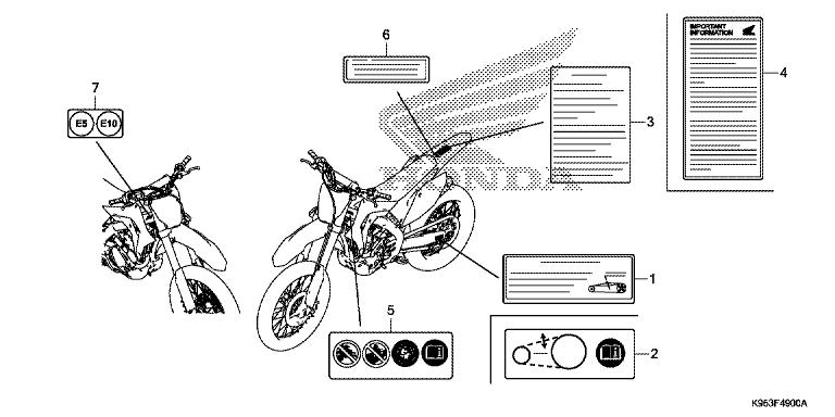 F-49 Warnetikett CRF250 Bj 2020