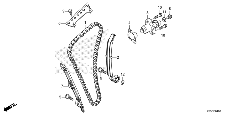 E-4 Nockenwellenkette/Spannvorrichtung CRF 250 Bj 2020