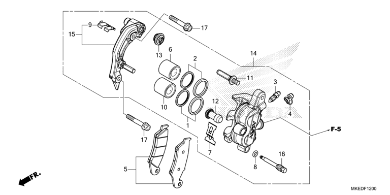 F-12 Vorderrad-Bremssattel CRF 450 Bj 2023