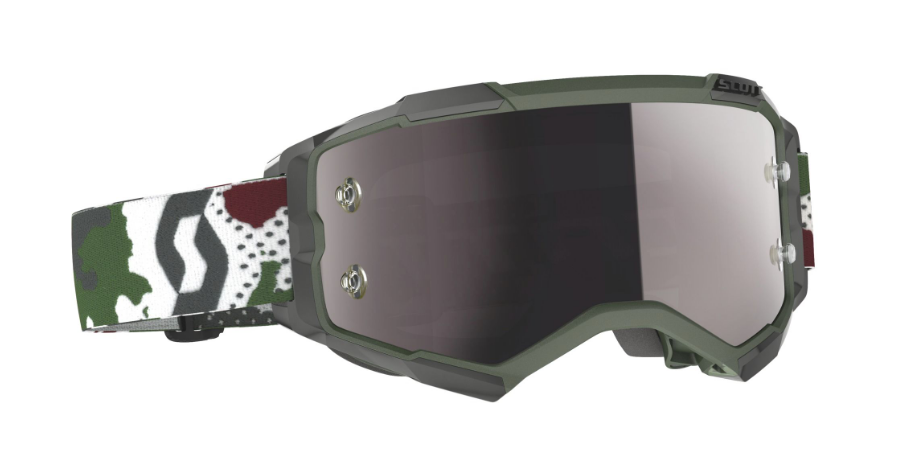 SCOTT FURY GOGGLE dark green/white / silver chrome verspiegelt