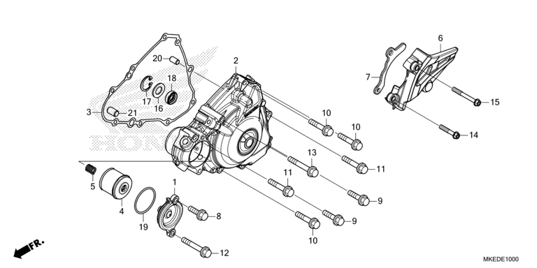 E-10 Kurbelgehäusedeckel, L. CRF 450 Bj 2022