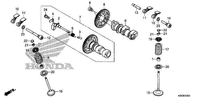 E-3 Nockenwelle/Ventil CRF 250 Bj 2020