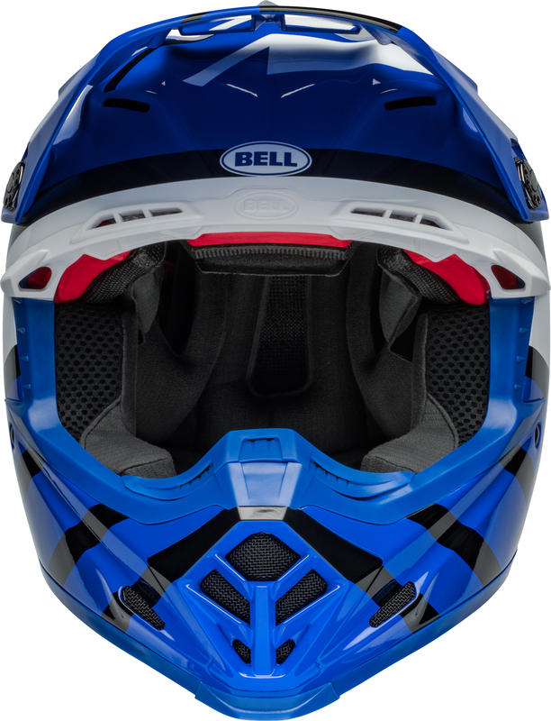BELL Moto-9S Flex Helm - Banshee Gloss Blue/White XL