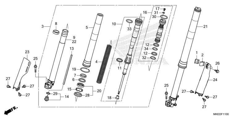 F-11 Gabel, vorne CRF 450 Bj 2022
