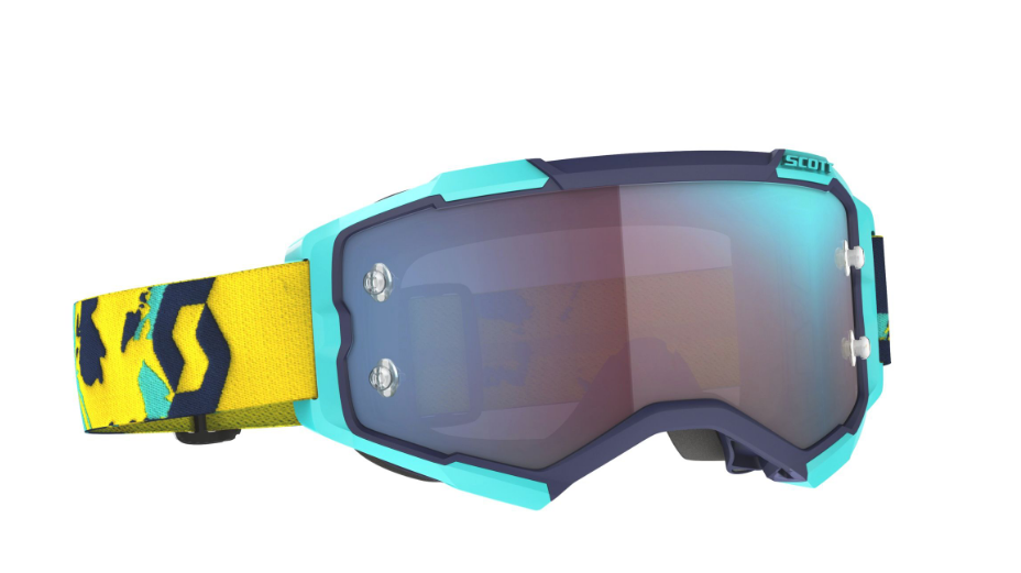SCOTT FURY GOGGLE blue/orange / blue chrome works verspiegelt