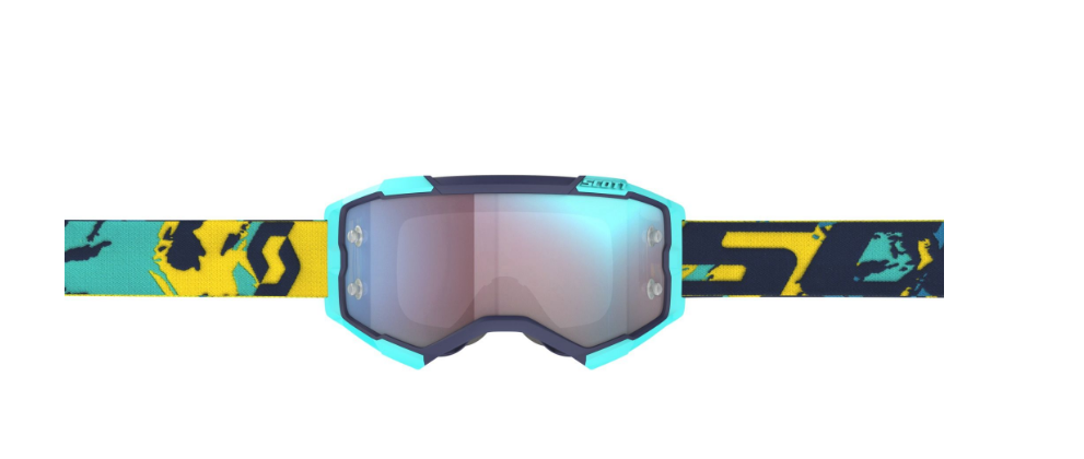 SCOTT FURY GOGGLE blue/orange / blue chrome works verspiegelt