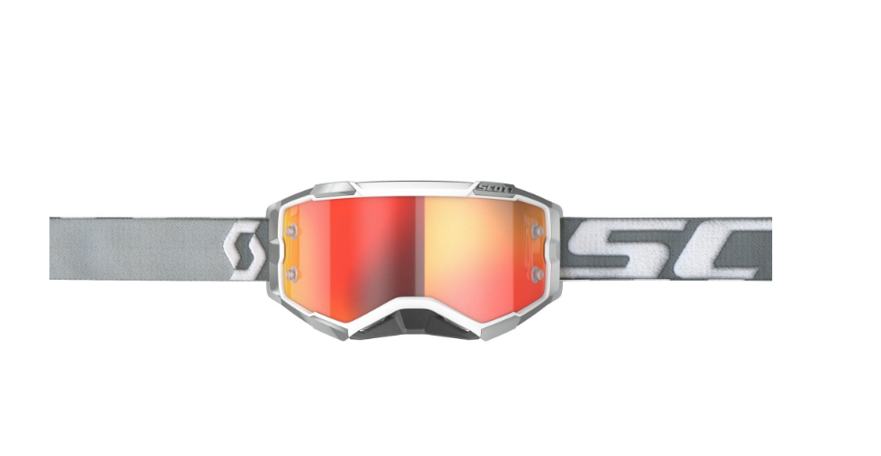 SCOTT FURY GOGGLE white/grey / orange chrome works verspiegelt